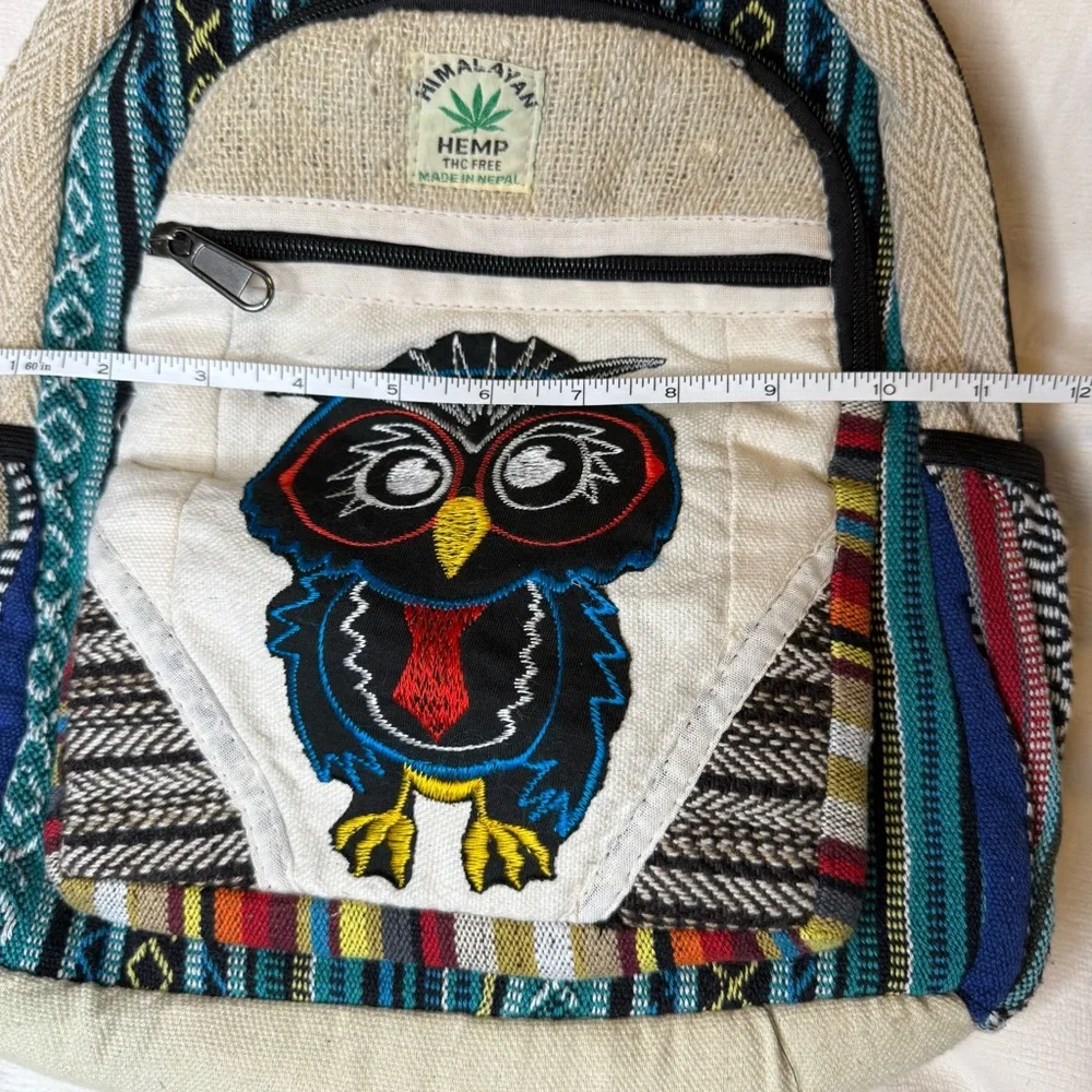 Rising International Himalayan hemp Multicolor Owl Women’s Backpack